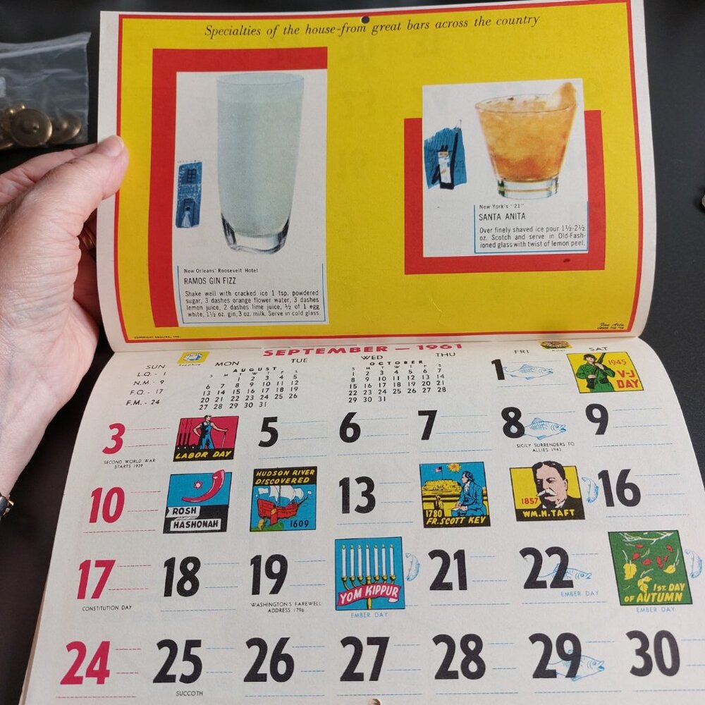 vintage 1961 bar calendar from WK Oriental Foods in Regina - Picture 12 of 16